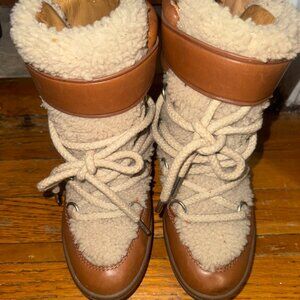 COACH Monroe Shearling Leather Hidden Wedge Women's Ankle Boot